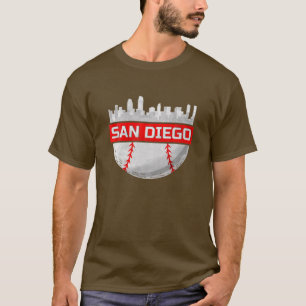T-shirt Ligne aérienne de la ville de baseball de San Die