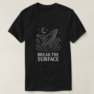 T-shirt Ligne artistique baleine lumineuse Océan Puissance
