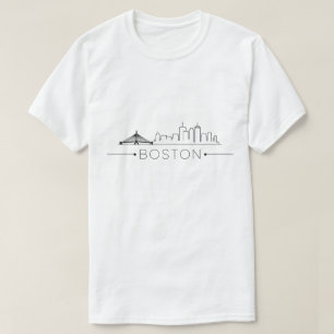 T-shirt Ligne artistique élégante de la ville de Boston, S