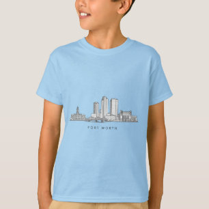 T-shirt Ligne artistique minimaliste de la skyline de Fort
