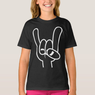 T-shirt Ligne blanche des cornes diaboliques en métal lour