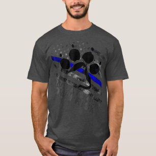 T-shirt Ligne Bleue Mince De Gestionnaire K9 Exécutez À 