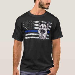 T-shirt Ligne Bleue Mince Drapeau K9 Chemise Allemande Ber