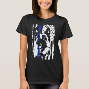T-shirt Ligne Bleue Mince K9 Berger Allemand Chien de poli