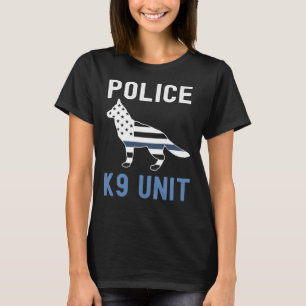 T-shirt Ligne Bleue Mince K9 Police bergère allemande Unit