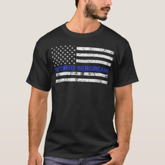 T-shirt Ligne Bleue mince Sergent de police retraité Shirt