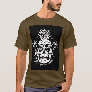 T-shirt Ligne crâne d'été illustration graphique vectoriel