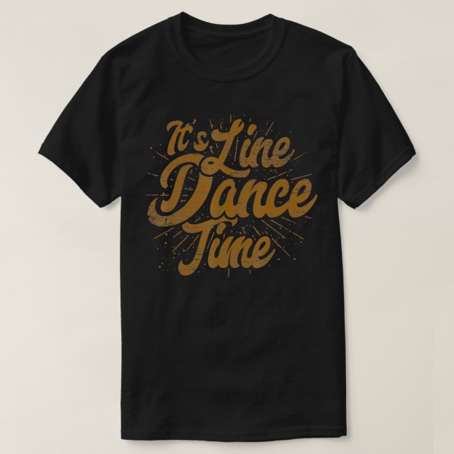 T-shirt Ligne Dance Heure Cowboy Rodeo Taureau  (Design devant)