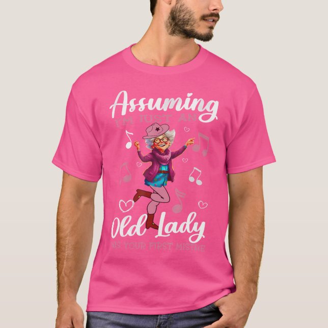 T-shirt Ligne Danser Funky Ligne Dance Grand-mère (Devant)