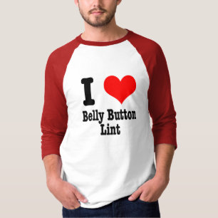 T-shirt Ligne de bouton du ventre I HEART (LOVE)