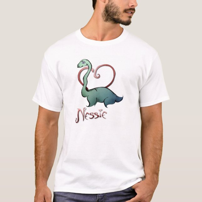 T-shirt Ligne de croyant d'amour de Nessie véritable (Devant)