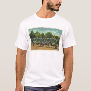 T-shirt Ligne de départ vue de voie de course de Saratoga