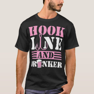 T-shirt Ligne De Hameçon Et Boisson Bière De Pêche Drôle P