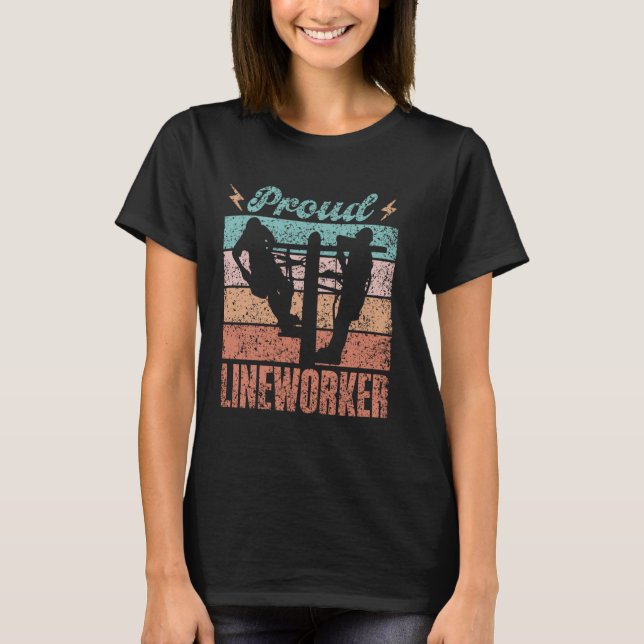 T-shirt Ligne de Lineworker Linework Lineman Lineworkers (Devant)