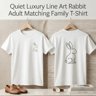 T-shirt Ligne de Luxe Silencieux Lapin Art Adulte Famille