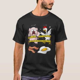 T-shirt Ligne de police Ne pas traverser Fast Food Cochon 