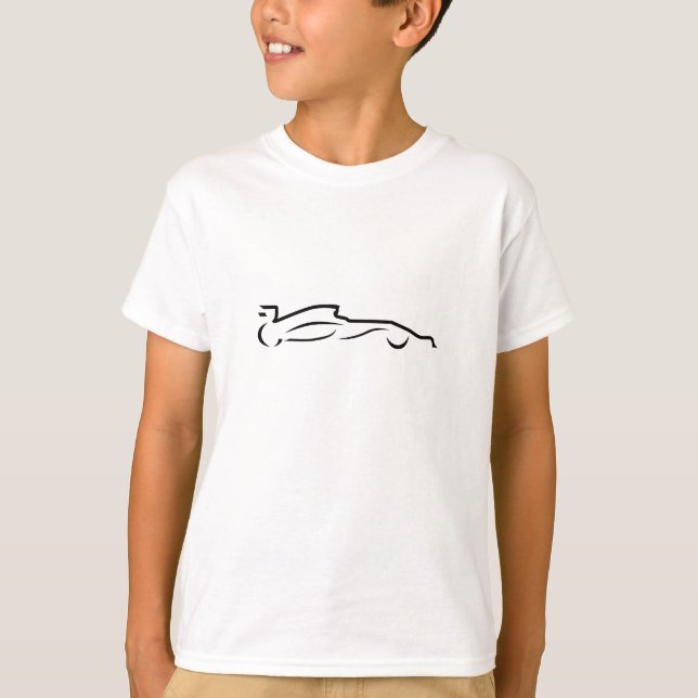 T-shirt Ligne de voiture de course dessin Silhouette (Devant)