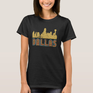 T-shirt Ligne d'horizon rétro de Dallas Paysage urbain vin