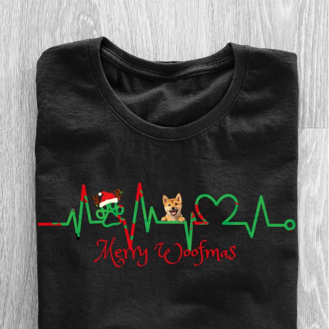 T-shirt Ligne EKG "Joyeux Woofmas" (Créateur téléchargé)