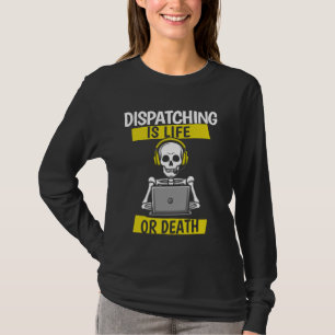 T-shirt Ligne or mince Squelette Police Jaune Urgence Di