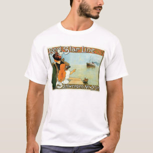 T-shirt Ligne rouge femme d'étoile avec l'annonce de fill