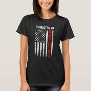 T-shirt Ligne Rouge Promue À Papa 2022 Pompier Papa