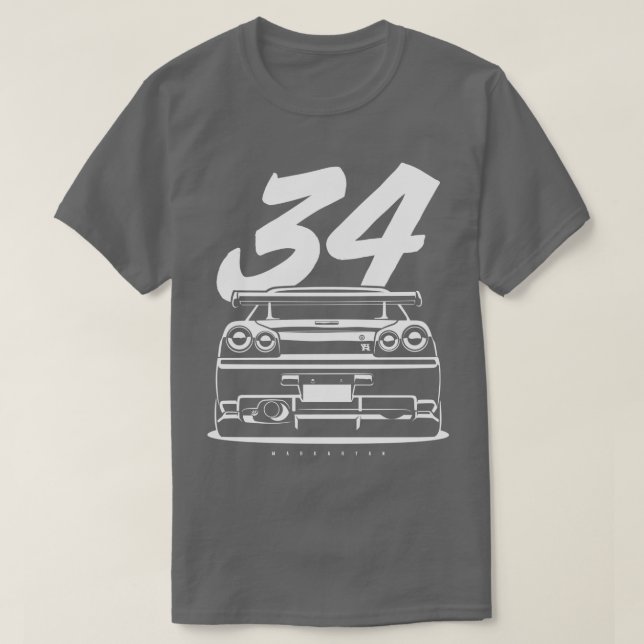 T-shirt Ligne Skyline R34 GTR 3 (Design devant)