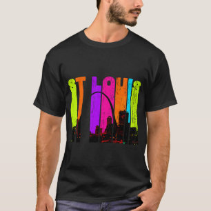 T-shirt Ligne Skyline Retro St Louis Missouri