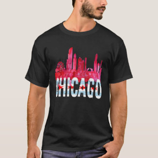 T-shirt Ligne Skyline Tee - shirt de Chicago Silhouette Il