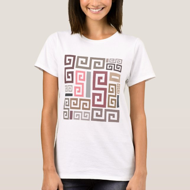 T-shirt lignes artistiques abstraites modernes (Devant)
