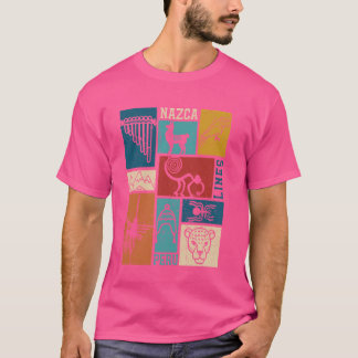 T-shirt Lignes de Nazca - Pérou Géoglyphe Singe Astronaute