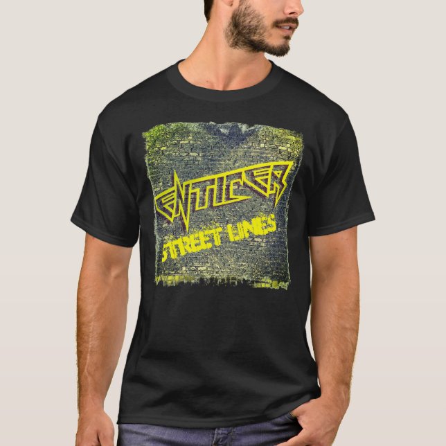 T-SHIRT LIGNES DE RUE ENTIER SHIRT-NOIR (Devant)