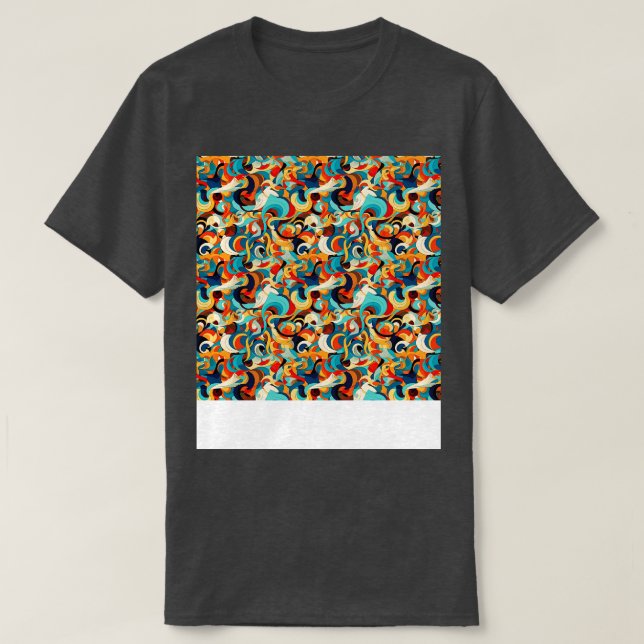 T-shirt Lignes géométriques Motif Abstraites sans couture  (Design devant)