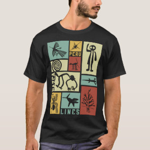 T-shirt Lignes Nazca - Géoglyphes péruviens - Boite rétro