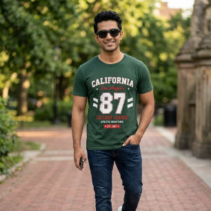T-shirt Ligue athlétique de collège de Californie vert bla