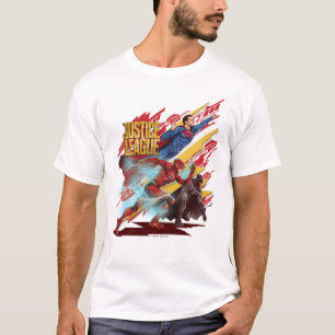 T-shirt Ligue de Justice   Badge Superman, Flash et Batman