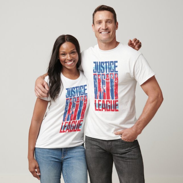 T-shirt Ligue de Justice | Blue & Red Group Pop Art (Unisexe)