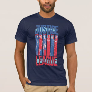 T-shirt Ligue de Justice Blue & Red Group Pop Art