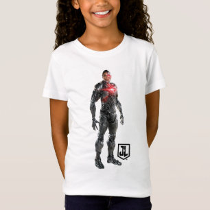 T-Shirt Ligue de Justice Cyborg Sur Le Champ De Bataille