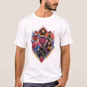 T-shirt Ligue de Justice Insigne du groupe de hachures d