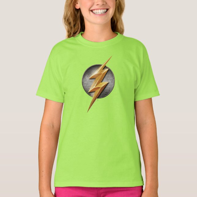 T-shirt Ligue de Justice | Le symbole de boulon métallique (Devant)