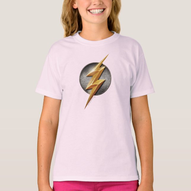 T-shirt Ligue de Justice | Le symbole de boulon métallique (Devant)