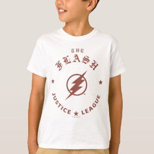 T-shirt Ligue de Justice   L'Emblème Flash Retro Lightning