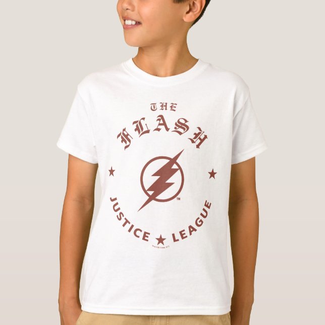 T-shirt Ligue de Justice | L'Emblème Flash Retro Lightning (Devant)