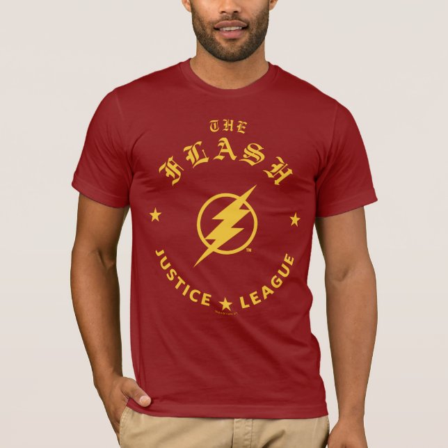 T-shirt Ligue de Justice | L'Emblème Flash Retro Lightning (Devant)