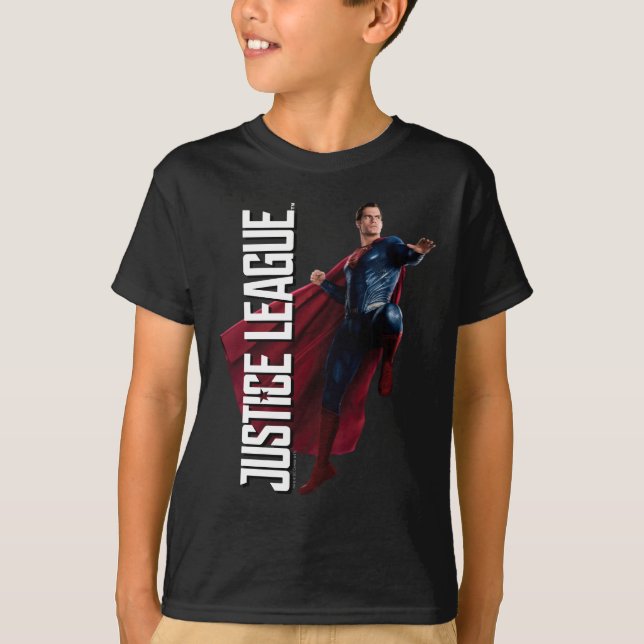 T-shirt Ligue de Justice | Superman Sur Le Champ De Batail (Devant)