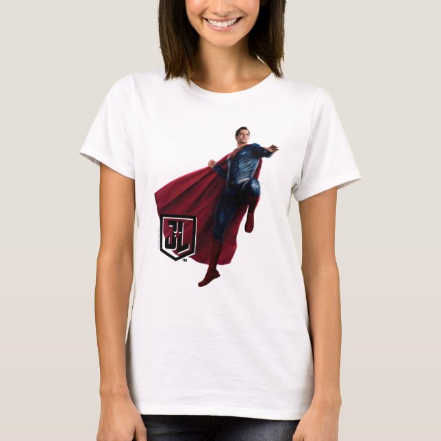 T-shirt Ligue de Justice | Superman Sur Le Champ De Batail (Devant)