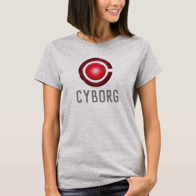 T-shirt Ligue de Justice | Symbole Cyborg brillant (Devant)
