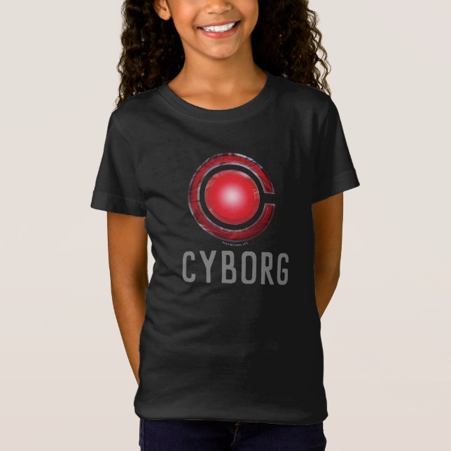 T-Shirt Ligue de Justice | Symbole Cyborg brillant (Devant)
