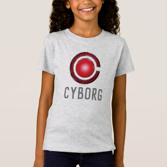 T-Shirt Ligue de Justice | Symbole Cyborg brillant (Devant)